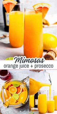 orange juice and prosciuo are the perfect drinks to pair up with friends