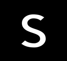 the letter s is shown in white on a black background