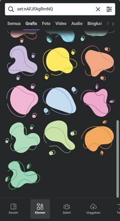 an iphone screen with different colored shapes on it