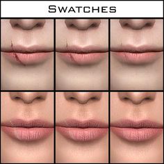 several images of different lips and the words swatches