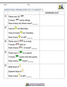 the worksheet for addition problems to sheet out