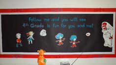 a bulletin board with dr seuss written on it