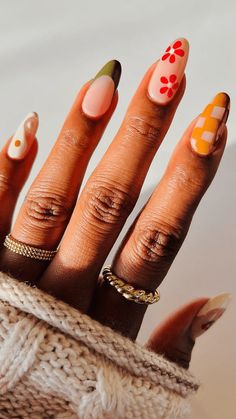 Nail Ideas For September, Nails And Rings, Checkered Nails, Velvet Nails, September Nails, Fall Nail Trends, Smink Inspiration, Makijaż Smokey Eye, Fall Nail Art