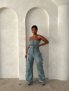 Jaden Jumpsuit – Liberate LA Jean Fit, Denim On Denim, Boyfriend Jean, A Boyfriend, Night Looks, Denim Jumpsuit, Winter Fashion Outfits, Cinched Waist, Fall Vibes