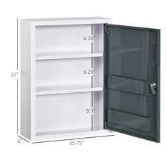 For families with children and pets, it's important to keep medical prescriptions and medications easily accessible, which is why this wall-mounted, two-key medical cabinet is a must-have item for any home. This lockable medicine cabinet has three-tier storage space that allows you to organize, and isolate medications that need to be kept from each other. Kitchen White And Grey, Wall Medicine Cabinet, Cabinet For Bathroom, Cabinet With Shelves, Medical Cabinet, Kitchen White, Wall Cabinet, First Aid, Medical Supplies