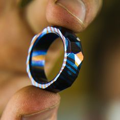 Timascus Ring, Arcane Focus, Cheap Diamond Rings, Damascus Ring, Halo Engagement Ring Sets, Punk Aesthetic, Men's Wedding Ring, Ring Ideas, Circle Ring