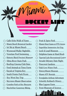 the miami bucket list with palm trees