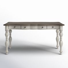 a white table with three drawers and two legs on the top, in front of a white background