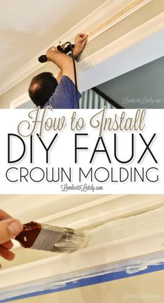 how to install diy faux crown molding on the ceiling in an old house