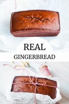 a loaf of real gingerbread bread on a table