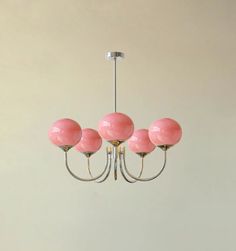 MARSHMALLOW CHANDELIER Marshmallow Chandelier, Timeless Glamour, Modern Color Schemes, Pink Chrome, Glass Lampshade, Copper Glass, Bed In Living Room, Funky Design, Glass Chandelier