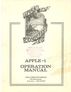 an instruction manual for the apple i operation manual