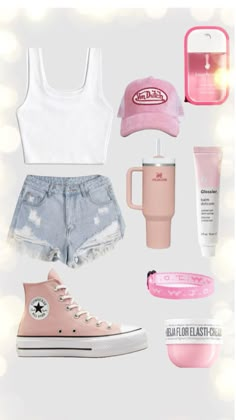 Outfits For 6th Grade, Cute Clothes For School, Basic Outfit Ideas, Cute Aesthetic Outfits, First Day Of School Outfits, Cute Summer Outfit, Preppy Summer Outfits, Teen Clothes