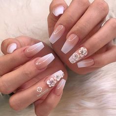 3d Flower Nails, Flower Nail Designs, Acrylic Nail Designs, Nail Art Designs, Bride Nails, Prom 3d Nail Designs, 3d Flower Nails, Flower Nail Designs, Nails Prom, Bride Nails, Uñas Acrilicas, Flower Nail Art, Dipped Nails, Floral Nails