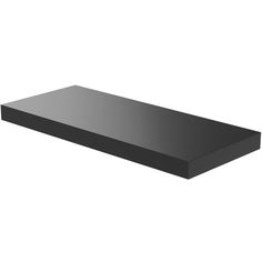 a black shelf is shown against a white background