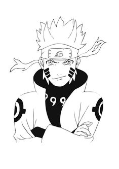 a drawing of naruto sitting on the ground with his arms crossed and eyes closed