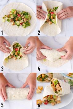 instructions to make a wrap with chicken and lettuce