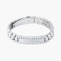 Featuring our one of a kind Diamond Link - Silver metal watch band. Giving the very famous band a Man-ique touch. Made with 316L stainless steel, Same material as luxurious watches. 12mm width. 4 CZ diamonds. 18k silver plated. Comes with a polished Man-ique drawer box. Modern Metal Watch Bands For Formal Occasions, Luxury Silver Metal Watch Accessories, Modern Silver Band Bracelet, Formal White Gold Stainless Steel Chain Bracelet, Modern Silver Diamond Watch For Anniversary, White Gold Diamond Watch Stainless Steel As Gift, Gift Bracelets With Diamond Hour Markers In Stainless Steel, Luxury Metal Watch Band For Formal Occasions, Luxury Metal Watch Bands For Formal Wear