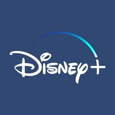 the disney plus logo on a blue background