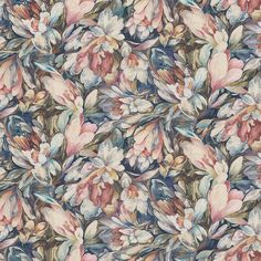 an image of a floral wallpaper with many different flowers on it's surface