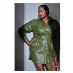 Nwt! Let Me Dress You. New! Gorgeous. Pockets. See All Pictures Faux Leather Shirt, Leather Shirt Dress, Eloquii Dress, Trench Dress, Pieces Of Clothing, Muslim Women Fashion, Fall Winter Wardrobe, Plus Size Designers, Leather Shirt