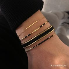 Luxury Black Beads Bracelets, Bracelet, Beads, Gold, Black