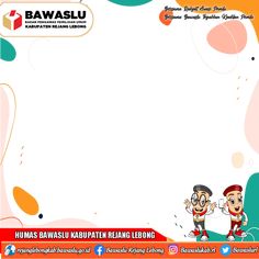 an advertisement for bawasu with two cartoon characters on the front and back cover