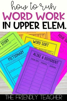 the friendly teacher word work in upper and lower elem for kids to practice their spelling skills