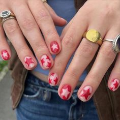 Patriotic star nails to go with this july nails for your inspired summer manicures Nail Art, Nails, Stars, Red, Gold, Beauty, Art, Nail Arts