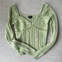 Sage Green Sweater From Majorelle, Bought Off Trr, Tried On But Never Worn. No Flaws, 100% Acrylic. Price Firm. Beautiful But No Occasion To Wear To! Fitted V-neck Knitted Sweater, Fitted Knitted V-neck Top, Fitted V-neck Textured Knit Top, Spring Fitted Ribbed Sweater, Green Fitted Casual Sweater, Fitted Ribbed Sweater For Spring, Fitted V-neck Knit Sweater, Fitted Long Sleeve Textured Knit Top, Spring Fitted Knitted Sweater