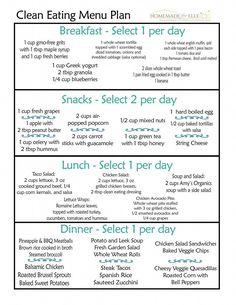 Simple Clean Eating Meal Plan, 1200 Calorie Diet Meal Plans, Clean Eating Menu, Clean Eating Diet Plan, Clean Eating Plans, 7 Day Meal Plan, Clean Eating Meal Plan, Menu Planners, Diet Vegetarian