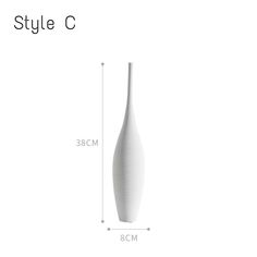 a tall white vase is shown with measurements