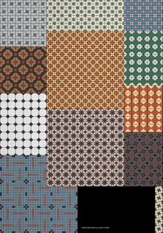 a cross stitch pattern with different colors and patterns