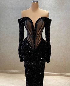 Elegant Dress With Sleeves, Dresses Long Sleeve Formal, Evening Dresses Long Sleeve, Classy Prom Dresses, Long Sleeve Dress Formal, Sequin Evening Dresses, Dresses Mermaid, Long Sleeve Evening Dresses