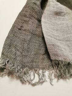 "Double sided pure linen scarf with fringes. Made of two linen pieces with a small seam in the middle of the scarf. Double-layered fabric is specially softened, washed, will not shrink anymore. Medium weight, densely woven and soft, due to it's special double-layered weaving the fabric is crumpled. Linen scarf is a great accessory for any outfit, can be used for head wrapping as well. Perfect for any season - cool in summer and comfortable in autumn/winter. Available in a paper box - ready for g