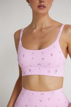 Astoria LUXE BLOSSOM Sports Bra - Cherry Printed Activewear, Spring Gym Activewear With Adjustable Straps, Spring Yoga Activewear With Adjustable Straps, Pink Sports Bra With Adjustable Straps, Pink Sporty Sports Bra With Adjustable Straps, Spring Athleisure Sports Bra With Adjustable Straps, Sporty Pink Sports Bra With Adjustable Straps, Pink Athleisure Sports Bra With Adjustable Straps, Pink Activewear With Adjustable Straps For Gym