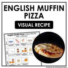 the english muffin pizza visual recipe is shown