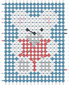 an image of a cross stitch pattern in red, white and blue