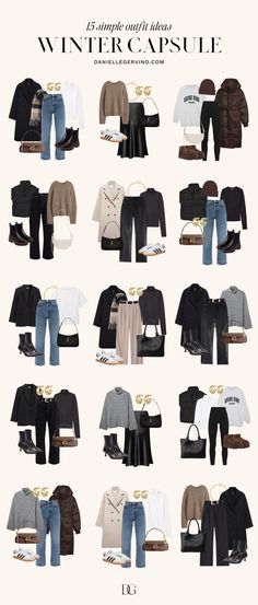 My Winter Capsule Wardrobe for the 2024 Season Sandal Tali, Outfit Planner, Stile Hijab, Season Outfits, Fashion Outfits Casual, Fashion Capsule Wardrobe, Winter Fashion Outfits Casual