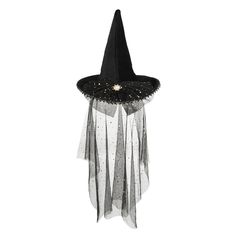 a black witch hat with sequins on it