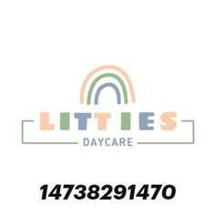 the littles day care logo is shown in black and white with an orange, green,