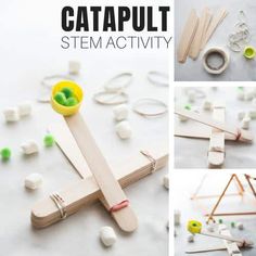 Easy Catapult, Catapult Design, Catapult For Kids, Kids Stem Activities, Stem Projects For Kids, Growing Crystals, Simple Science, Diy Popsicle