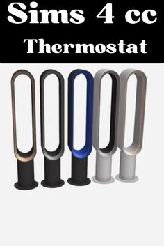 four different types of electronic devices with the text sims 4 cc thermostat