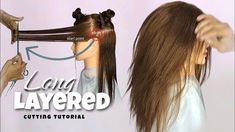 Long Sweeping Layers, Long Layered Hair Diy, How To Layer Long Hair Diy, Concave Layers Long, How To Do Long Layers Hair Tutorials, Diy Layer Haircut, Trimming Long Hair At Home, How To Layer Hair Step By Step, Do It Yourself Haircut