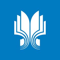 an open book icon on a blue background