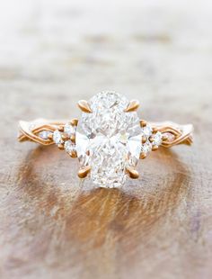 caption2.09ct oval diamond Vintage Gold Oval Engagement Ring, Engagement Rings Oval With Wedding Band, Art Deco Oval Engagement Ring, Oval Cluster Engagement Ring, Art Nouveau Engagement Ring, Gold Oval Engagement Ring, Boho Engagement Ring, Art Deco Rose, Ring Inspo