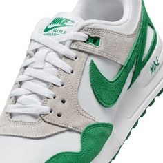 Free Returns On All UK Shoe Orders Embrace the iconic Air Pegasus '89 silhouette, reimagined for the golf course with a vintage-inspired design that pays homage to its legendary origins. Enjoy exceptional traction with the wet rubber outsole, engineered to provide stability in diverse environments. The supportive foam midsole ensures lasting comfort, while a concealed Zoom Air Unit in the heel delivers responsive cushioning with every stride. Synthetic leather overlays offer durability and a touch of elegance, complementing the breathable, flexible fit of the stretch skin and mesh construction. Featuring an integrated traction pattern and a heel clip for containment, the Air Pegasus '89 Golf Shoes effortlessly combine style and functionality. * Please note: these shoes cannot be shipped to Puma X, Latest Shoes, Vintage Inspired Design, Shoes White, Golf Shoes, Looks Style, Golf Bags