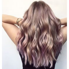 Hair Color Purple Highlights, Purple Highlights Blonde Hair, Purple Blonde Hair, Lavender Highlights, Purple Hair Highlights, Pink Ideas, Best Hair Color, White Blonde Hair, Blond Balayage