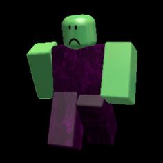 an animated image of a man in purple and green