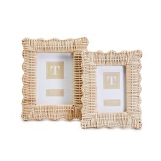 two wicker frames with the letter t on them